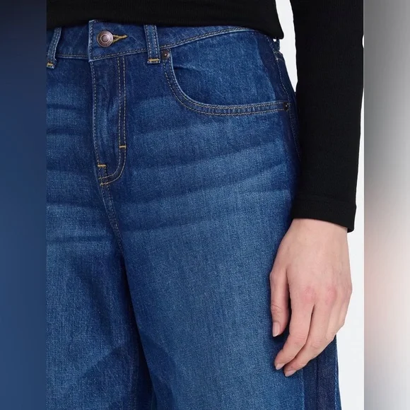 👖🌼2 for $45🌼👖 NWT Classic Relaxed fit Straight Leg Tuxedo Jeans in Dark Blue - Picture 4 of 10